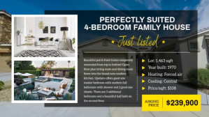 Grå Real Estate Listing Digitalt display Template