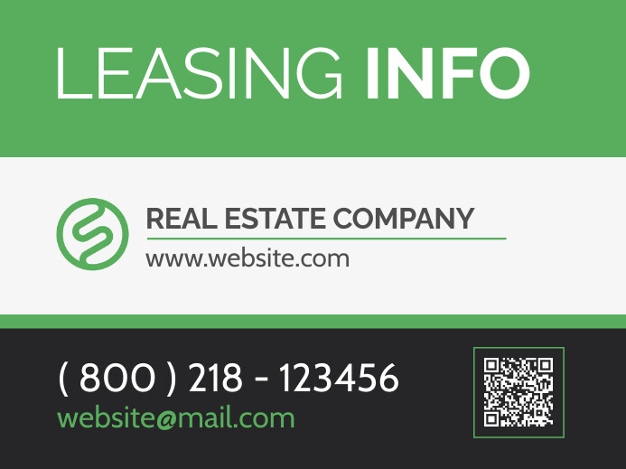 Example Leasing Sign Board real estate leasing info yard sign template d | PosterMyWall
