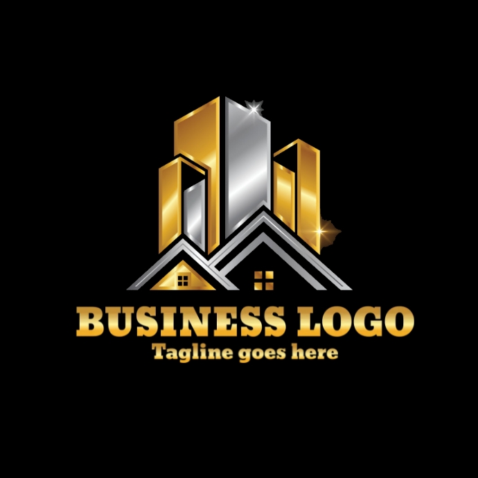 Real estate logo, golden logo, business logo template