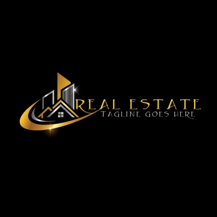 Real estate logo,building logo golden free template