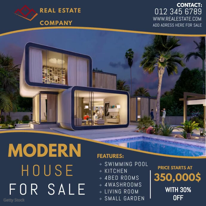 Copy of REAL ESTATE MODREN HOUSE FOR SALE | PosterMyWall