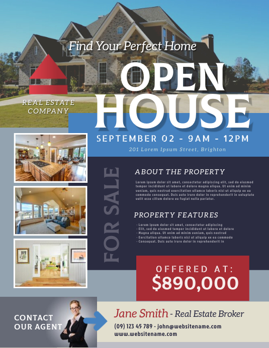 Real Estate Open House Flyer Template PosterMyWall
