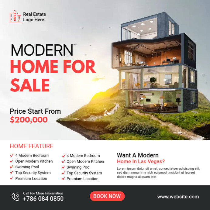 Real Estate Post Message Instagram template