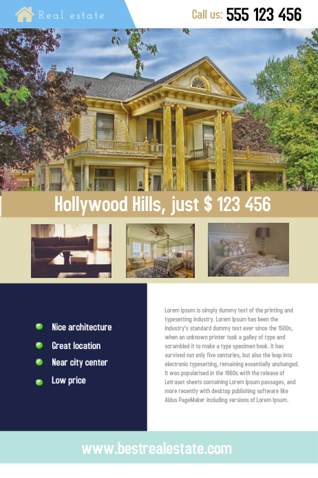 real estate flyer template postermywall real estate poster template