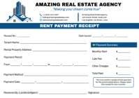 Real Estate Rent Receipt Template A6