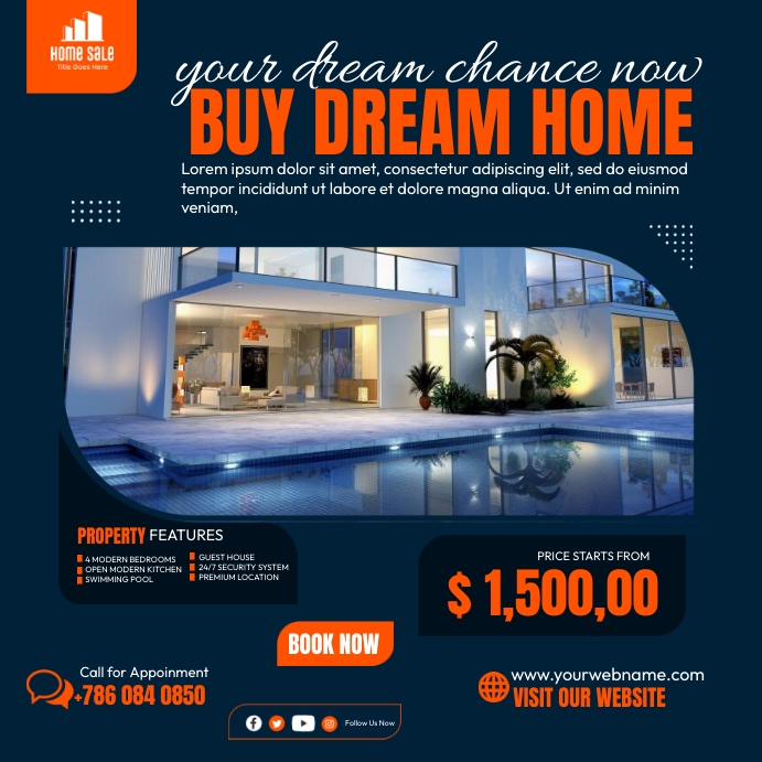 Square Ad Example Real Estate Square Ads Template | PosterMyWall