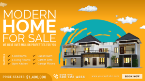 Orange Real Estate Sale Twitter Post Template