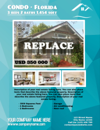 Real Estate Flyer With Abstract Background Letter Size Template