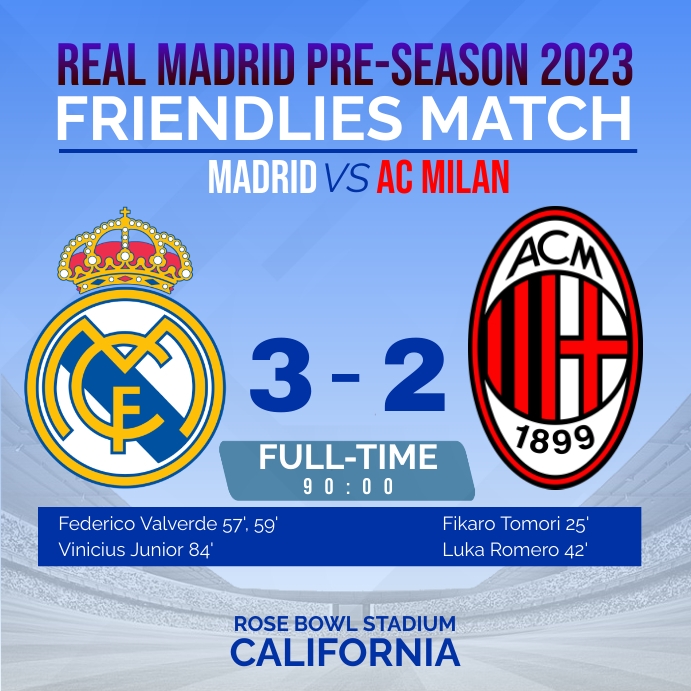 REAL MADRID VS AC MILAN Template | PosterMyWall
