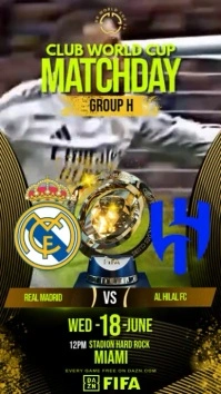 Real madrid vs al hilal Instagram Story template