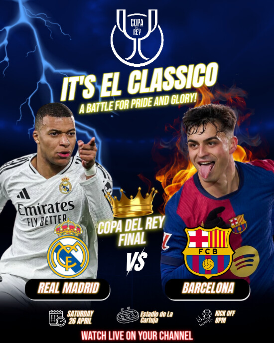 Plantilla de REAL MADRID VS BARCELONA | PosterMyWall