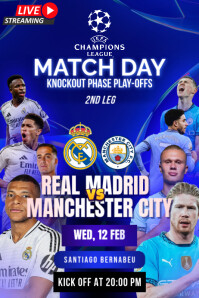 Real Madrid VS MANCHESTER CITY Poster template