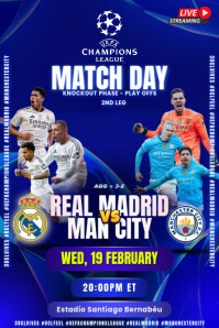 REAL MADRID VS MANCHESTER CITY POSTER Template PosterMyWall