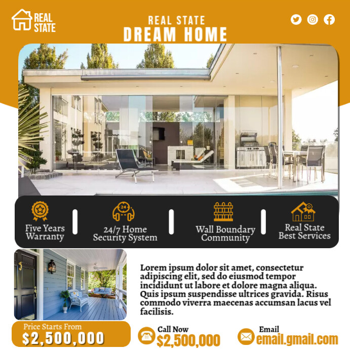 Plantilla de Real State Dream Home | PosterMyWall