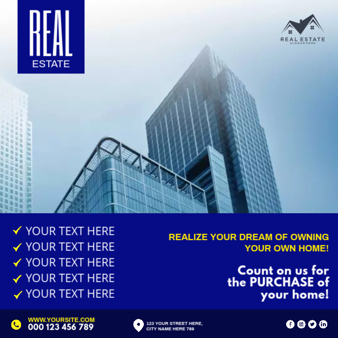 Real state home imobiliária Instagram Post template