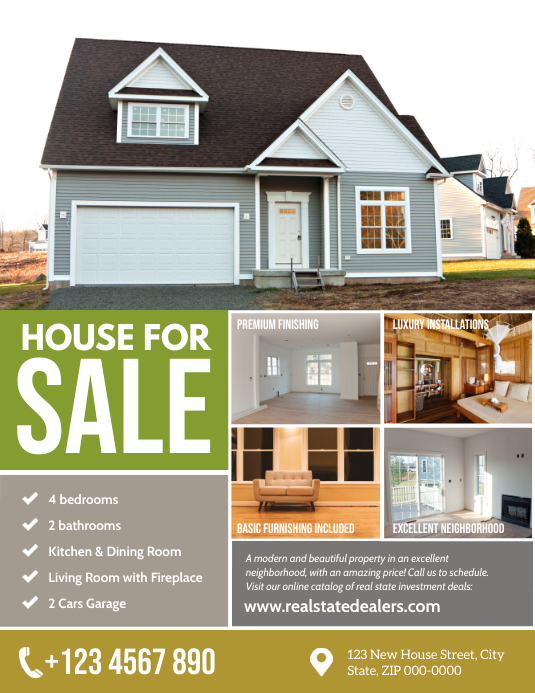 House Advertisement Sample Copy of Real State House For Sale Flyer ad Template | PosterMyWall