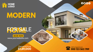 Marrón Modern Home for Sale Digital Display Template