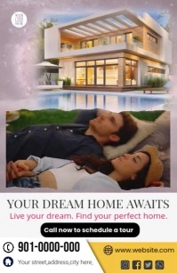 Modern Real Estate Ad | Dream Home Tour Promo Tabloïd template