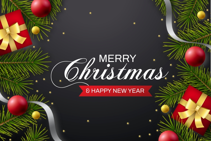 Realistic christmas background โปสเตอร์ template