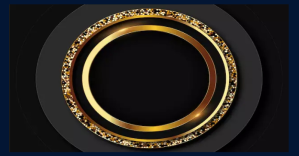 Realistic Golden Frame circle Facebook-Anzeige template