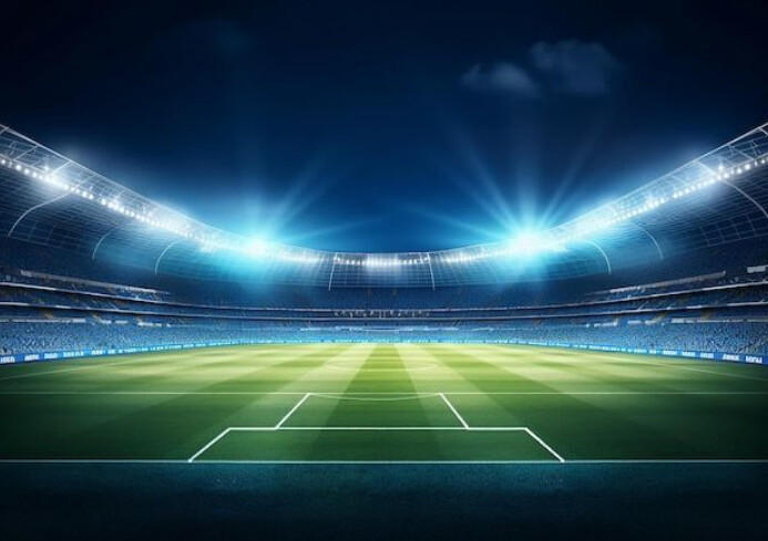 Realistic Gradient Football Stadium A4 template