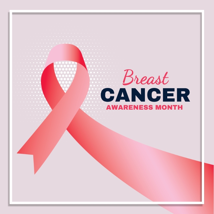 Copy of Realistic pink ribbon breast cancer awareness | PosterMyWall