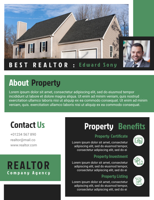 Realtor Agent Flyer Template Design File