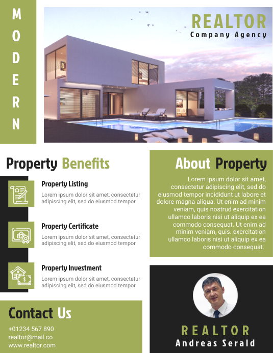 Realtor Agent Flyer Template Design Fully Editable File