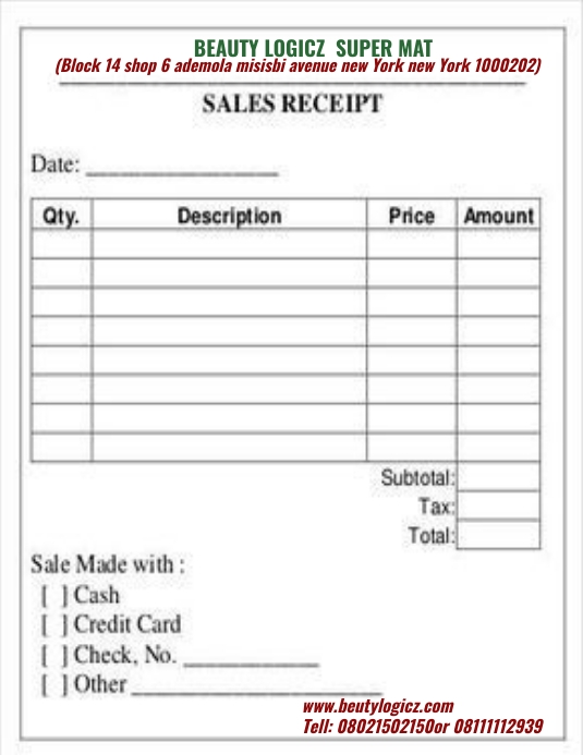 Copy of Receipt | PosterMyWall