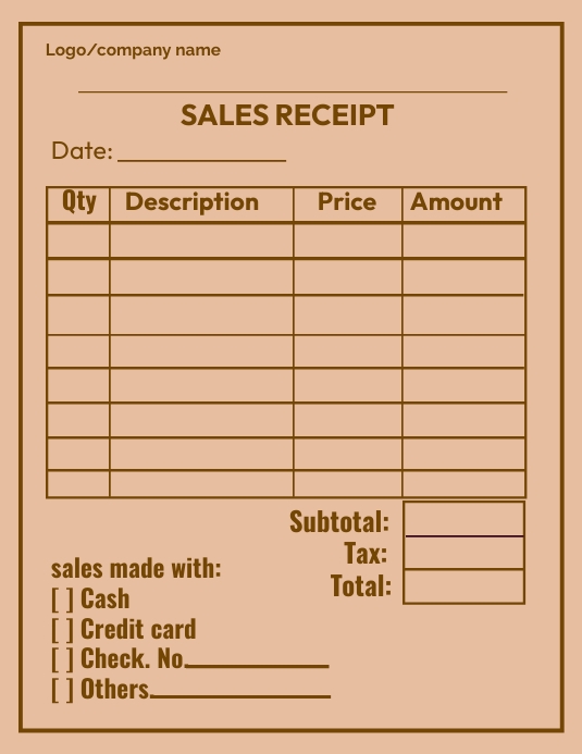 Receipt Template | PosterMyWall