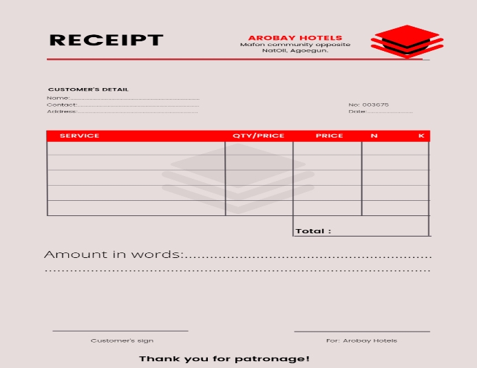 Receipt Template | PosterMyWall