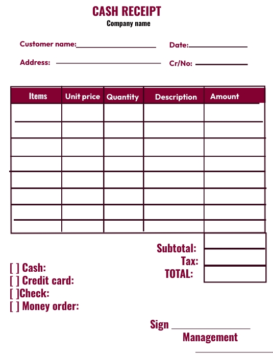 Receipt Template | PosterMyWall