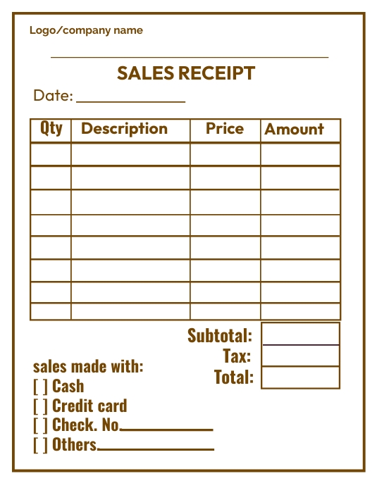 Receipt Template | PosterMyWall