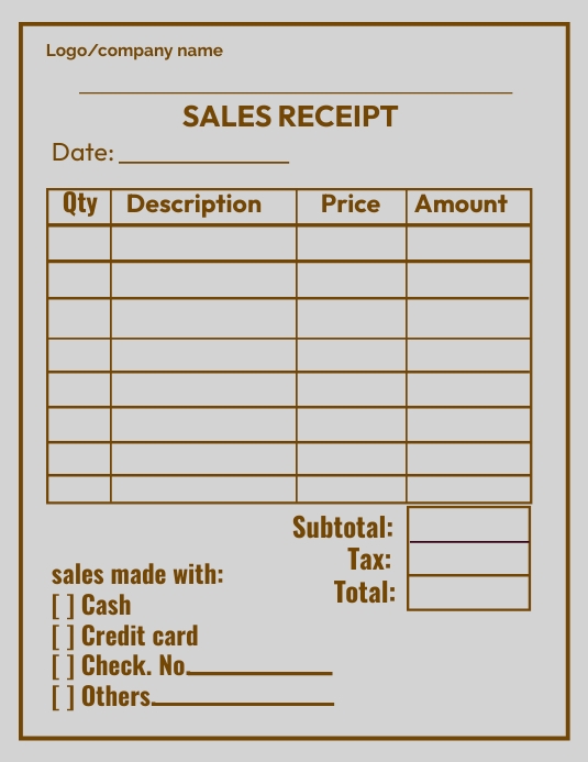 Receipt Template PosterMyWall