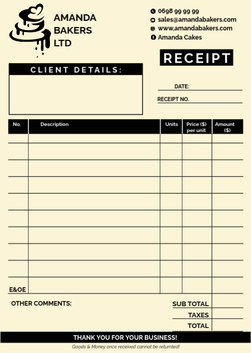 RECEIPT TEMPLATE CASH SALE A6 SIZE FOR PRINT | PosterMyWall RECEIPT TEMPLATE CASH SALE A6 SIZE FOR PRINT | PosterMyWall