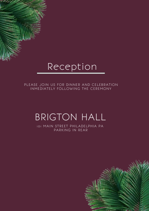 Reception Template | PosterMyWall
