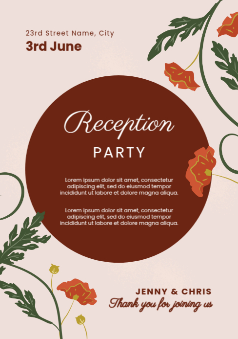 Reception party template | PosterMyWall