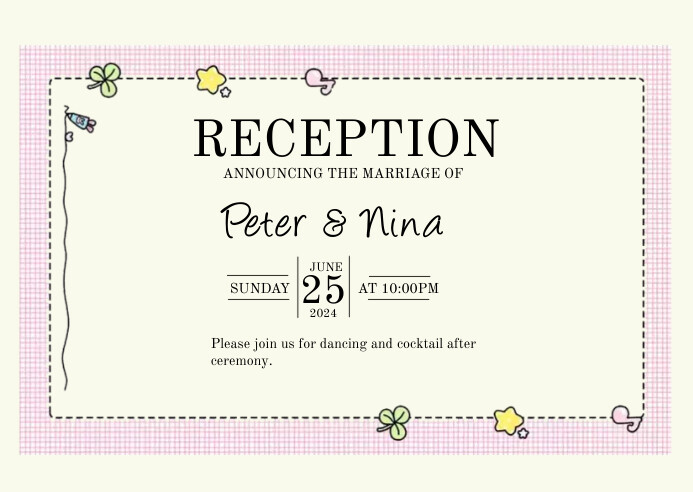 RECEPTION WEDDING INVITATION Template | PosterMyWall