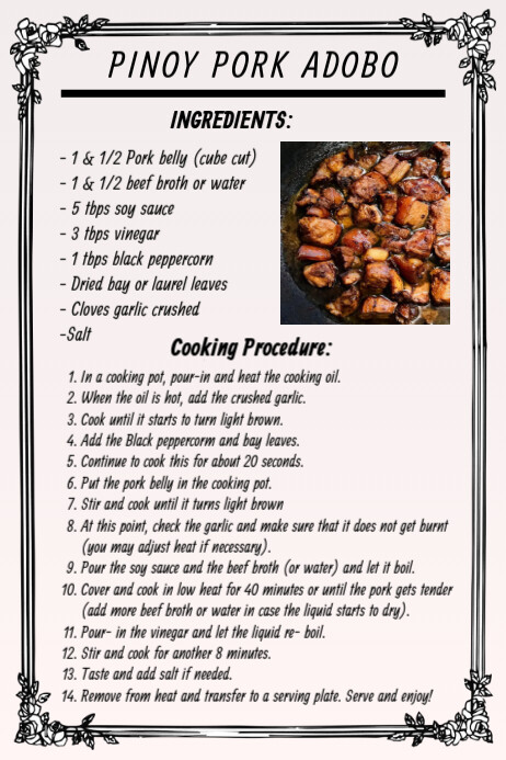 Recipe Template | PosterMyWall