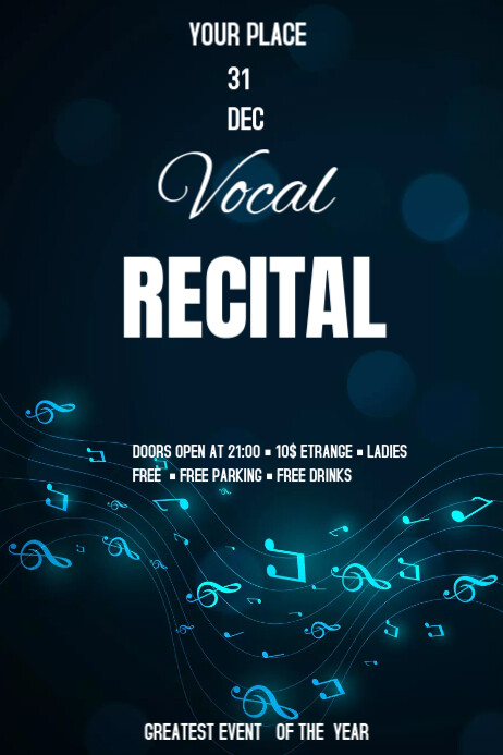 RECITAL Template | PosterMyWall