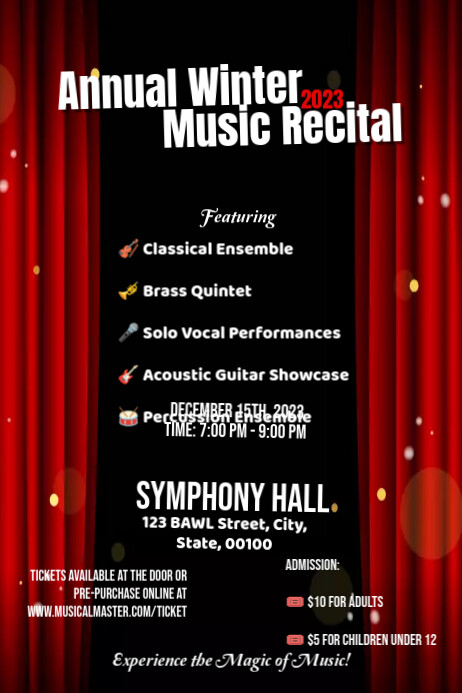Recital Example Recital Template | PosterMyWall