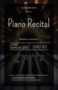 recital invitation Demi-page de format Wide template