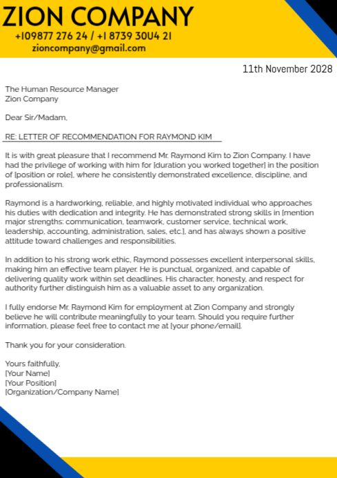 Recommendation Letter Flyers Template | PosterMyWall