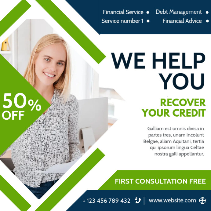 recover your credit advertising instagram pos Template | PosterMyWall