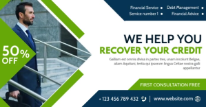recover your credit green and dar blue financ Publicité Facebook template