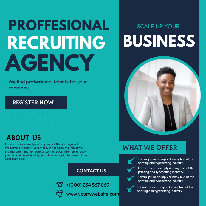 Recruitment company Template | PosterMyWall