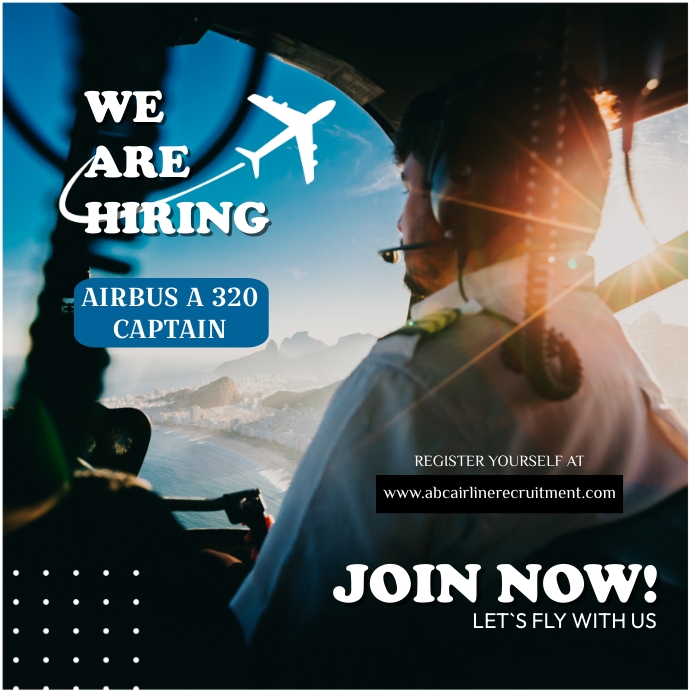 Pilot Advertisement Recruitment/Pilot recruitment Template | PosterMyWall