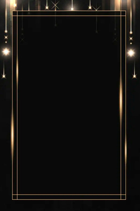 Rectangle gold frame with sparkle patterned Poster template