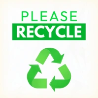 Recycle bin sign sticker design Instagram Post template