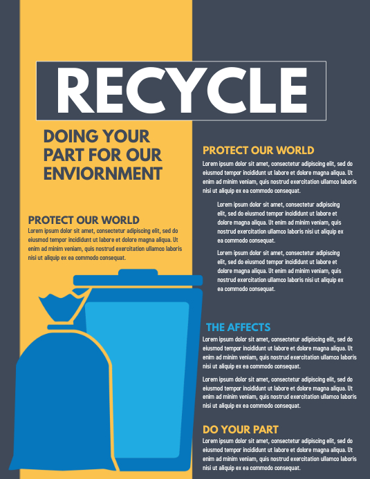 Detailed Recycle Flyer R RECYCLE Template | PosterMyWall